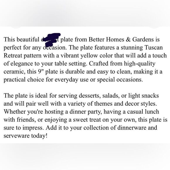 Better Homes And Gardens Deep 1 Dinner Plate 11 Inches Round Scalloped Brown Rim - Picture 10 of 11